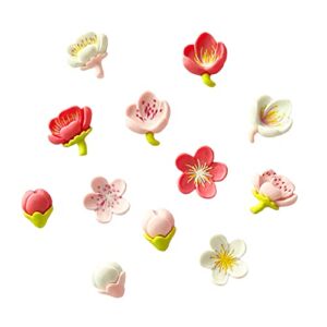 12 PCS Colorful Flower Fridge Magnet, Cherry Blossoms Refrigerator Magnets, Flower Magnets Novelty Office Home Kitchen Accessories Whiteboard Magnets
