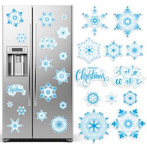 24 Pieces Christmas Candy Series Refrigerator Magnets Home Magnets Candy Holiday Car Magnets Decorative Fridge Decoration for Car Fridge Home School Office Decor (Snowflake)