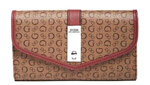 GUESS Women’s Logo Print Large Organizer Wallet Clutch Bag – Cocoa Multi