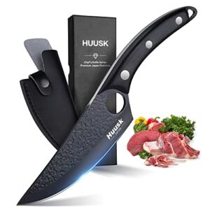 Huusk Japan Knife,Sharp Knife Chefs Knife with Leather Sheath Viking Knife Husk Knife Chef Meat Cleaver, Home Camping or Outdoor