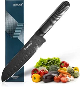 TANSUNG Santoku Knife Ultra Sharp Chef Kitchen Knife Cutting Cooking Knife with Durable Stainless Steel Nonstick Blade Ergonomic Handle for Home Gourmet Restaurant Cooker Gift