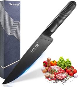 TANSUNG Chef Knife, 8″ Pro Kitchen Knife Ultra-sharp Cutting Cooking Knife with Durable Stainless Steel Nonstick Blade Ergonomic Handle for Home Gourmet Restaurant Cooker Gift