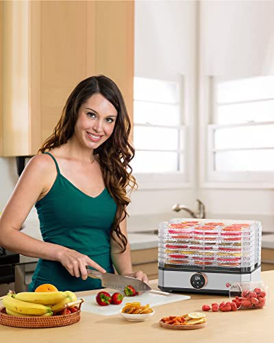 Food Dehydrator, 8 BPA-Free Trays Dishwasher Safe, Adjustable Temperature Controls, Auto Shutoff, Dehydrator for Jerky, Herbs, Veggies, Fruit | The Storepaperoomates Retail Market - Fast Affordable Shopping