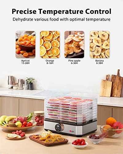 Food Dehydrator, 8 BPA-Free Trays Dishwasher Safe, Adjustable Temperature Controls, Auto Shutoff, Dehydrator for Jerky, Herbs, Veggies, Fruit | The Storepaperoomates Retail Market - Fast Affordable Shopping