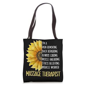 I’m A Massage Therapist Sunflower Massage Therapy Tote Bag