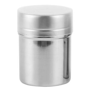 Stainless Steel Powder Sieve, Coffee Sugar Flour Jar Flavored Frosting Storage Container Shaker with Fine Mesh Lid Suitable for Home Kitchen Dining Room(S)