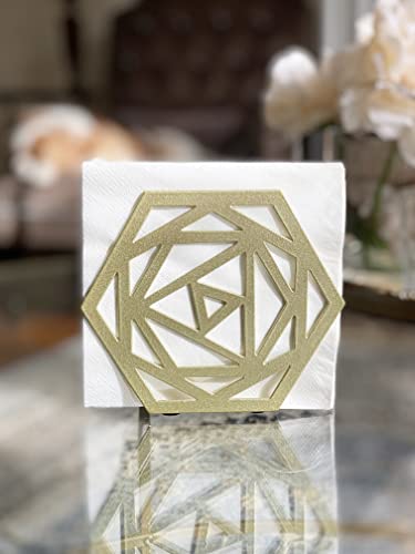 Chez JuJu Champagne Gold Metal Upright Napkin Holder | Cutout Rose Silhouette Design | Kitchen Counter Tissue Dispenser Home Restaurant Hotel Décor | The Storepaperoomates Retail Market - Fast Affordable Shopping