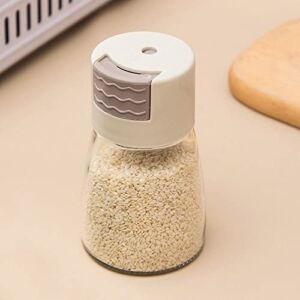 HUOFU 180ML Salt Control Condiment Bottle, Water Drop Shape Durable Simple Salt Dispenser Bottle for Home Kitchen Salt Dispenser(Beige)