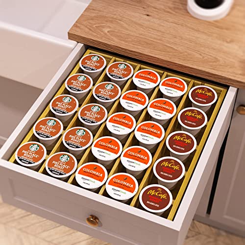 FUHUIM Bamboo k Cup Holder for Drawer Countertop, Coffee pod Holder Organizer , K- Cup Storage for Coffee Station Home Office and Kitchen (Bamboo) | The Storepaperoomates Retail Market - Fast Affordable Shopping