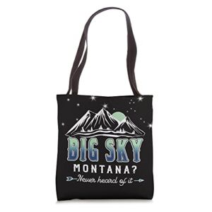 Big Sky Montana? Never Heard of it – MT Conspiracy Theory Tote Bag