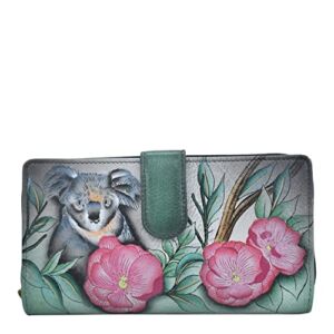 Anna by Anuschka Women’s Hand Painted Genuine Leather Two Fold Wallet – Cuddly Koala