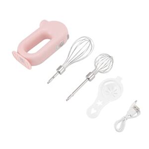 Electric Mixer, Nonslip Handle Design 3 Speed 5V Electric Hand Mixer for Home Baking Kitchen (Pink)