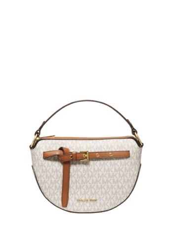 Michael Kors Emilia Half Moon Medium Shoulder Bag Logo Crossbody Vanilla Signature | The Storepaperoomates Retail Market - Fast Affordable Shopping