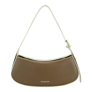 Amazing Song Small Shoulder Bag for Women, Leather Purse Designer Top Handle Bag Handbags Satchel, Brown