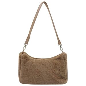 Women Girls Fluffy Shoulder Bag Y2K Tote Handbag Crossbody Clutch Purse Satchel Travel Bag