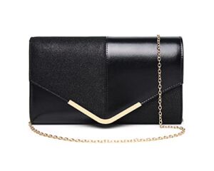 MUDUO Sequined PU Clutch Purse for Women Evening Bag Party Clutches Wedding Purses Cocktail Prom Handbags (Black)