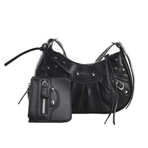 Y2k Purse Crossbody Bags for Women Trendy Shoulder Bag for Women Fall Fashion 2022 (Black)