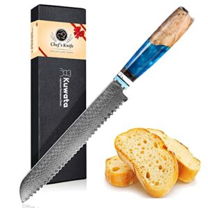 Bread Knife, German Steel Pro Sharp Cooking Kitchen Professional Grade Bread Slicing Knife in Gift Box, Serrated Edge Cake Knife Bread Cutter for Homemade Crusty Bread,Best Choice for Home Restaurant