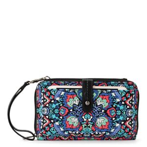 Sakroots Smartphone Crossbody Bag in Eco-Twill, Convertible Purse with Detachable Wristlet Strap, Includes Phone Wallet Pockets, Multi Ikat World