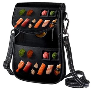 Small Crossbody Cell Phone Purse Wallet for Women Delicious Sushi