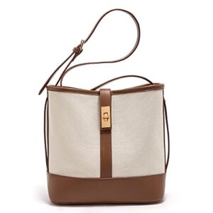Fabric Leather Hobo Shoulder Bags for Women, Ladies Designer Leather Bucket Bags Handbag Purse