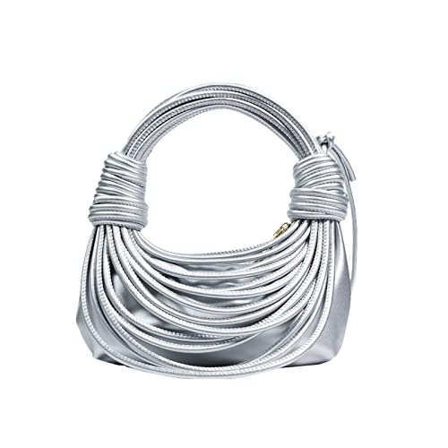 Women Shoulder Bags Clutch Purse Hobo Satchel Handbag Mini Cute Tote with Zipper Closure Silver | The Storepaperoomates Retail Market - Fast Affordable Shopping