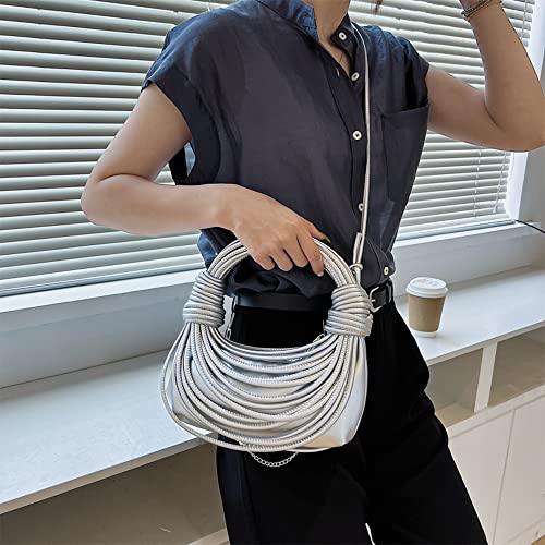 Women Shoulder Bags Clutch Purse Hobo Satchel Handbag Mini Cute Tote with Zipper Closure Silver | The Storepaperoomates Retail Market - Fast Affordable Shopping