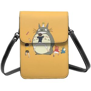 Anime Spirited To-to-ro Away Cell phone Shoulder Bags cute Printed Sling Bag Wallet，for Women & Girls Anime Fans
