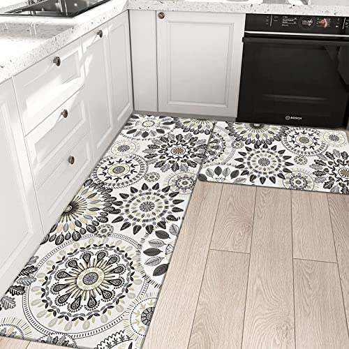 Pauwer Boho Kitchen Rugs Set of 2 Anti Fatigue Mats for Kitchen Floor Cushioned Kitchen Rugs and Mats Non Skid Waterproof Kitchen Runner Comfort Standing Mat | The Storepaperoomates Retail Market - Fast Affordable Shopping