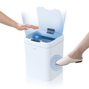 MOPALL Smart Trash Cans with Lid, 20 L Automatic Kitchen Garbage Bin,5.3 Gallon Square Motion Sensor Plastic Trash Can Trash Bin for Bedroom/Bathroom/Kitchen/Office/RV