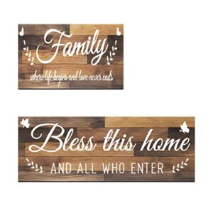 chiinvent Anti Fatigue Kitchen Mat Brown Rustic Wood Farmhouse Letter Kitchen Rugs Mats Waterproof Comfort Standing Non-Skid Floor Mats Decor 17.3 x 28+17.3 x 47 Inches Set of 2 Home Decor White