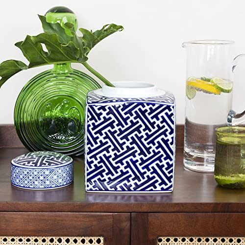 Creative Co-Op Decorative Stoneware, Blue and White Ginger Jar | The Storepaperoomates Retail Market - Fast Affordable Shopping