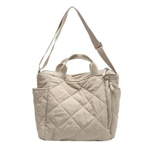 Lightweight Shoulder Bag Puffer Tote Bag for Women Quilted Hobo Bag Casual Handbags Nylon Padding Crossbody Bag