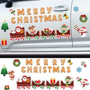 Tiamon Christmas Decorations Christmas Refrigerator Magnets Xmas Car Magnets Holiday Magnets Stickers Santa Snowman Magnets for Christmas Garage Door Dishwasher Home Kitchen Decor (Cute Style)