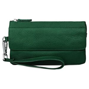 Uromee Wristlet Wallet Clutch Purses for Women Genuine Leather RFID Crossbody Bag Card Holder Detachable Shoulder Strap
