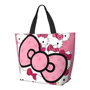 Cute Shoulder Bags For Women, Fashion Crossbody Messenger Bag Work Shoulder Bag High Capacity Retro Classic Cartoon Tote Handbag Pink Cat Black14