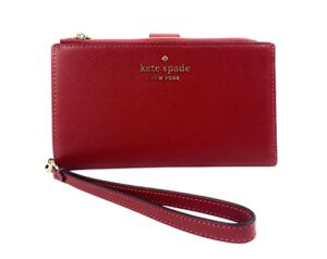Kate Spade New York Staci Wallet Wristlet in Saffiano Leather Red Currant