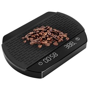Digital Coffee Scale with Timer, Espresso Scale LED Hidden Screen USB Rechargeable Digital Kitchen Scales, 3kg/0.1g High Precision Food Scale Electronic Cooking Scale for Coffee Home Baking