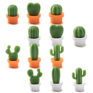 PDCTACST 12pcs Plant Refrigerator Magnets, Cute Locker Magnets Mini Succulent Artificial Fridge Magnets for Fridge Whiteboards Maps Home Decoration Even Simulating Food Games