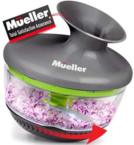 Mueller Rolling Food Chopper Manual Hand, Shaker, Mixer, Cutter, Slicer, Zester Pro – Strongest – 30% Heavier Duty Multi Vegetable-Fruit-Spice-Kitchen Tool/Utensil, Large
