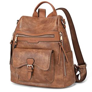 RICH LEAF Women Fashion Backpack Purse Convertible Shoulder Satchel Handbags for Women Travel Backpack Anti Theft Ladies Casual Leather Backpack Waterproof Multipurpose Design Brown
