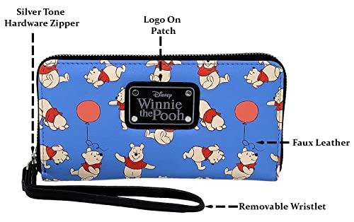 Disney Wallet Wristlet Zip Clutch Faux Leather (Winnie the Pooh Blue) | The Storepaperoomates Retail Market - Fast Affordable Shopping