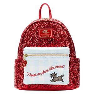Loungefly Wizard of Oz Dorothy Ruby Red Sequin Womens Double Strap Shoulder Bag Mini Backpack Purse