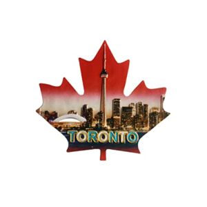 Toronto Canada 3D Maple Leaf Fridge Magnet Souvenir Gift,Resin Handmade Toronto Refrigerator Magnet Home & Kitchen Decoration Collection
