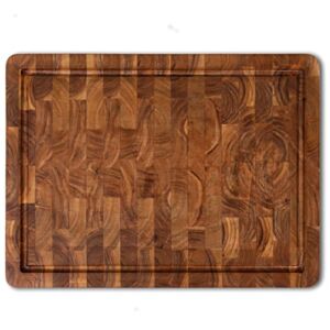 XL Acacia End Grain Wood Cutting Board with Juice Grooves and Handles, 20″ x 15″ x 1.5″, Thick Heavy-Duty Wooden Chopping Board, Extra Large Butcher Block for Kitchen – Carving Board and Cheese Board