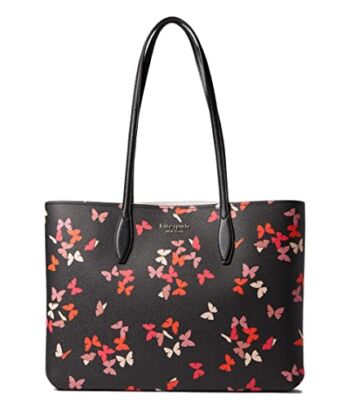 Kate Spade New York All Day Butterfly Cluster Printed PVC Large Tote Black Multi One Size | The Storepaperoomates Retail Market - Fast Affordable Shopping