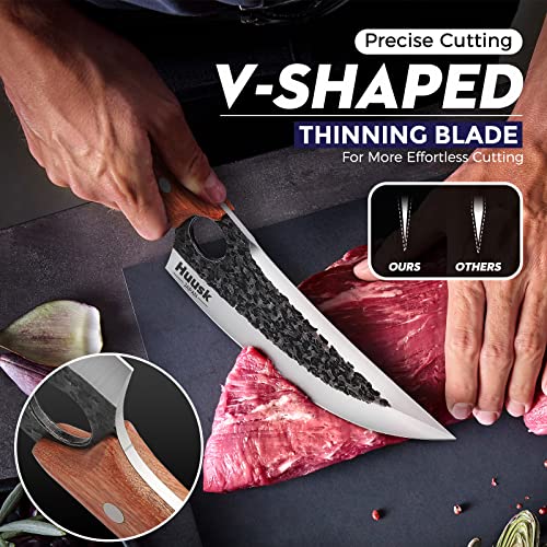 Huusk Knife Japan Kitchen Upgraded Viking Knives with Sheath Hand Forged Butcher Knife for Meat Cutting Japanese Cooking Knife Sharp Meat Cleaver Chef Knives for Kitchen and Outdoor Camping, BBQ | The Storepaperoomates Retail Market - Fast Affordable Shopping