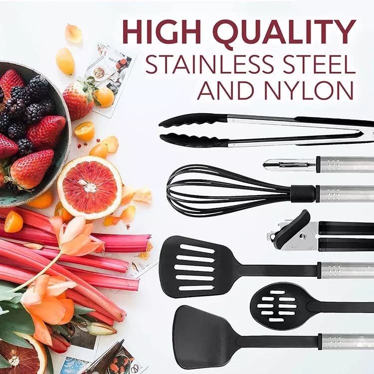 Non-Stick and Heat Resistant : Nylon and Stainless Steel Utensil Set of 24 items | The Storepaperoomates Retail Market - Fast Affordable Shopping
