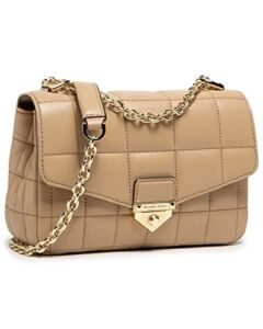 Michael Kors Ladies SoHo Small Quilted Leather Shoulder Bag – Camel