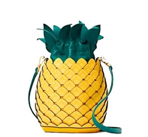 Kate Spade New York Pineapple Crossbody Bucket Bag Colada Novelty Yellow Multi